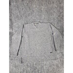 Part Two Womens XL Grey Marled Wool Alpaca Blend V Neck Chunky Sweater